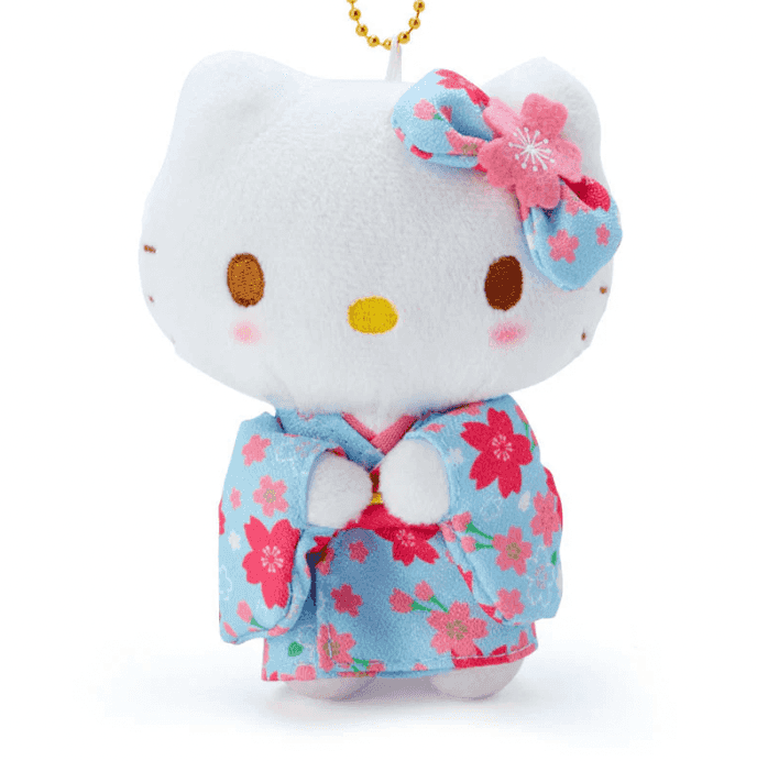 Thumbnail of Sanrio Hello Kitty Sakura Blue Kimono Design Plush Keychain - Hello Kitty (Blue)