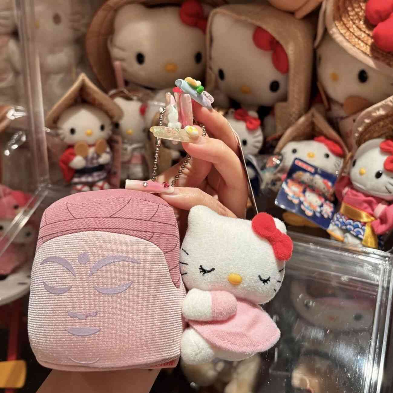 Vintage Sanrio Hello Kitty Hugging Budda Mascot Charm
