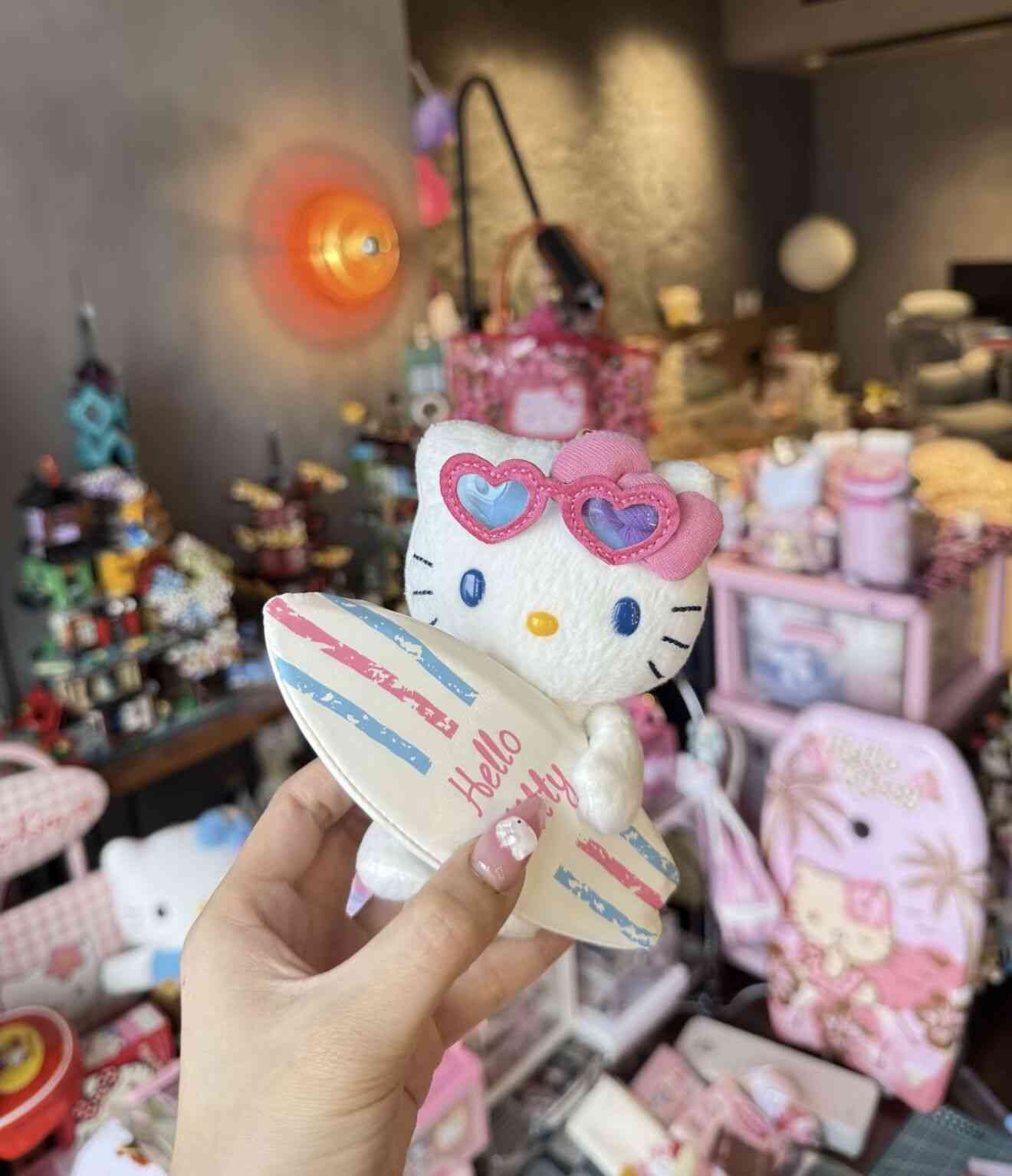 Vintage Sanrio Hello Kitty Surfboard Mascot Charm 