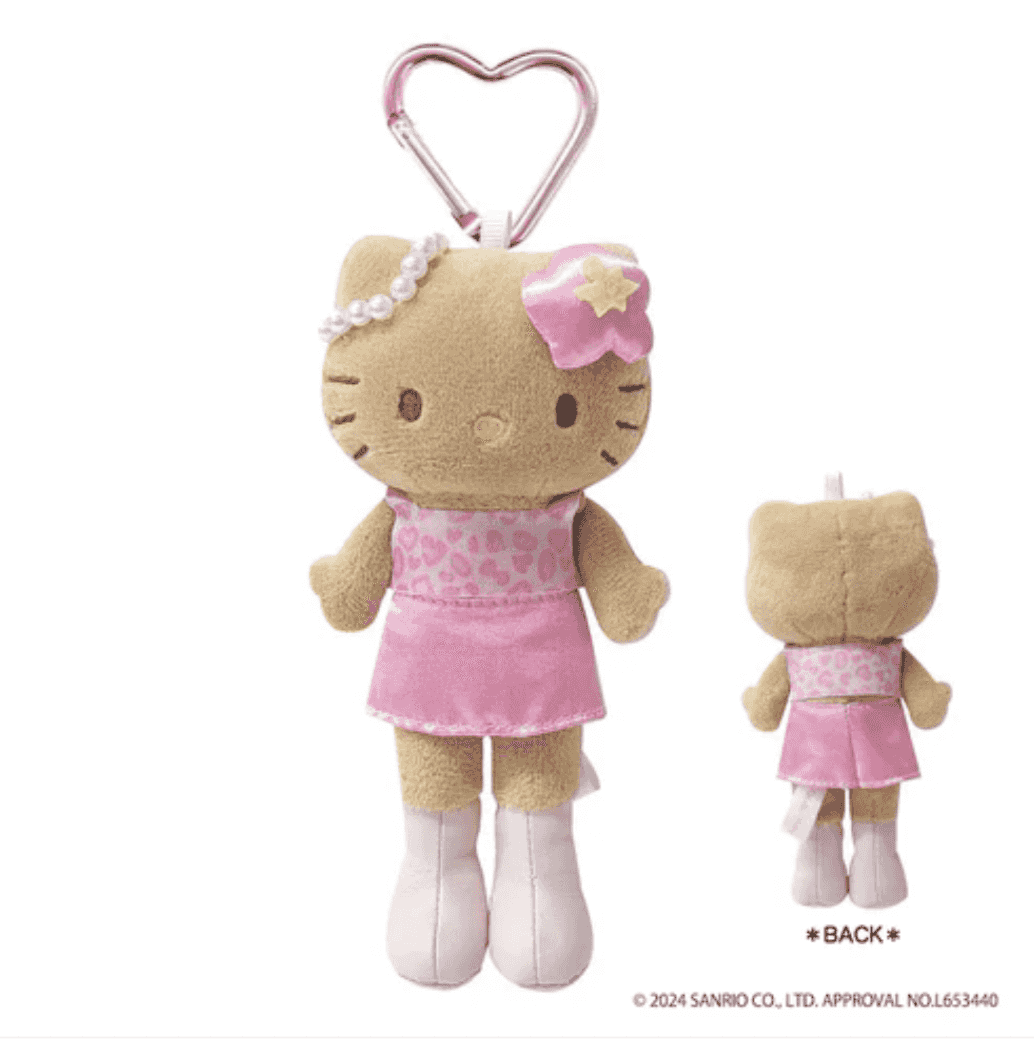 Sanrio NIC Hello Kitty Style Up Plush Keychain - Sunburn Pink Ver.