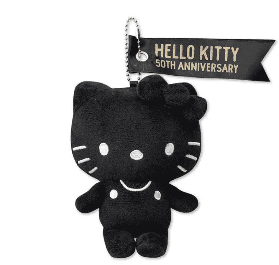 SanrioAvail Hello Kitty 50th Anniversary Classic Plush Charm - Black 