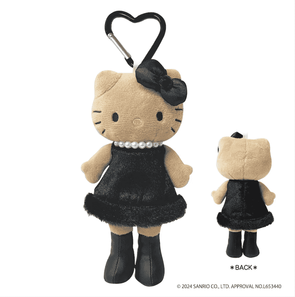 Sanrio NIC Hello Kitty Style Up Plush Keychain - Sunburn Black Ver.